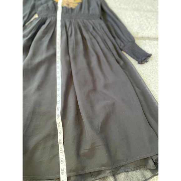 Zara Sheer Long sleeve embroidered dress - Picture 4 of 9